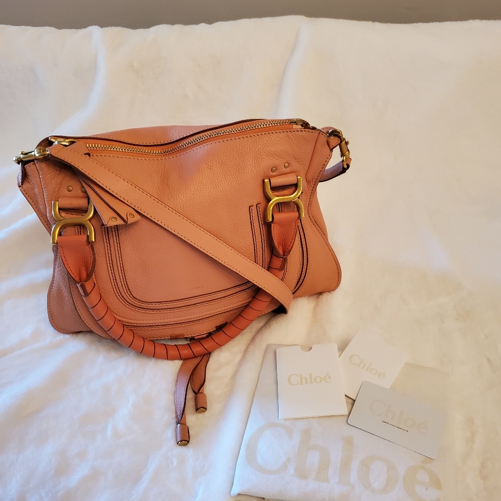 Chloé Marcie Medium Leather Satchel Crossbody Bag